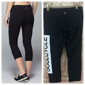 Lululemon Soulcycle Wunder Under Black Crop Tight